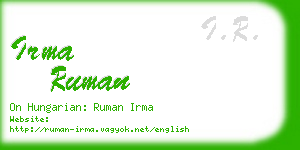 irma ruman business card